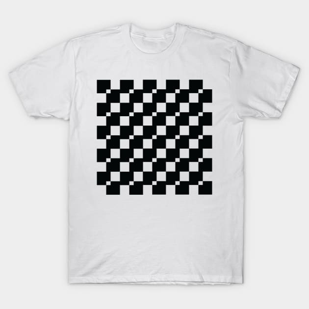 Black and White Midcentury Modern Checkerboard T-Shirt by Stonework Design Studio